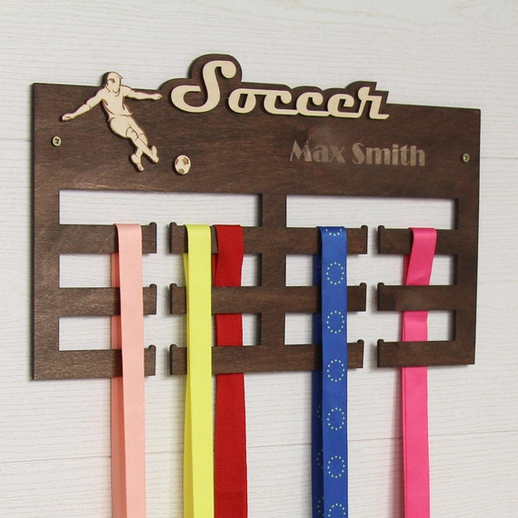 Medal rack SOCCER Wall medal hanger Medal holder Medal display Medal hanger by PromiDesign