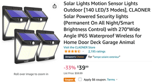 Amazon Canada Deals: Save 43% on Solar Lights Motion Sensor with Coupon + 38% on Indoor Table Tennis + More Offers