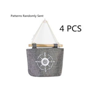 Fellibay Storage Basket Collapsible Linen Storage Bag Wall Hanging Basket Storage Bags Over Door Hanging Organizer Home Closet Wall Door Hanging Bag for Bedroom, Kitchen, Bathroom(4Pack)