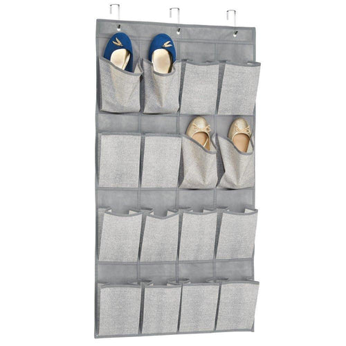 Fabric Over The Door Organizer 16 Pockets Grey